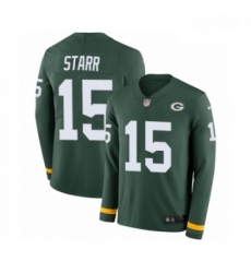 Men Nike Green Bay Packers 15 Bart Starr Limited Green Therma Long Sleeve NFL Jersey Men Nike Green Bay Packers 15 Bart Starr Limited Green Therma Long Sleeve NFL Jersey