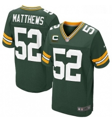 Men Nike Green Bay Packers 52 Clay Matthews Elite Green Team Color C Patch NFL Jersey Men Nike Green Bay Packers 52 Clay Matthews Elite Green Team Color C Patch NFL Jersey