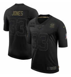 Men's Green Bay Packers #33 Aaron Jones Black Nike 2020 Salute To Service Limited Jersey Men's Green Bay Packers #33 Aaron Jones Black Nike 2020 Salute To Service Limited Jersey