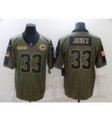 Men's Green Bay Packers #33 Aaron Jones Nike Olive 2021 Salute To Service Limited Jersey Men's Green Bay Packers #33 Aaron Jones Nike Olive 2021 Salute To Service Limited Jersey