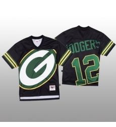 NFL Green Bay Packers 12 Aaron Rodgers Black Men Mitchell 26 Nell Big Face Fashion Limited NFL Jersey NFL Green Bay Packers 12 Aaron Rodgers Black Men Mitchell 26 Nell Big Face Fashion Limited NFL Jersey