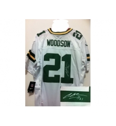 Nike Green Bay Packers 21 Charles Woodson White Elite Signed NFL Jersey Nike Green Bay Packers 21 Charles Woodson White Elite Signed NFL Jersey