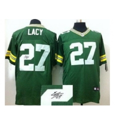 Nike Green Bay Packers 27 Eddie Lacy Green Elite Signed NFL Jersey Nike Green Bay Packers 27 Eddie Lacy Green Elite Signed NFL Jersey
