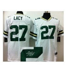 Nike Green Bay Packers 27 Eddie Lacy White Elite Signed NFL Jersey Nike Green Bay Packers 27 Eddie Lacy White Elite Signed NFL Jersey