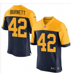 Nike Green Bay Packers #42 Morgan Burnett Navy Blue Alternate Mens Stitched NFL New Elite Jersey Nike Green Bay Packers #42 Morgan Burnett Navy Blue Alternate Mens Stitched NFL New Elite Jersey