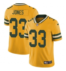 Nike Packers #33 Aaron Jones Yellow Mens Stitched NFL Limited Rush Jersey Nike Packers #33 Aaron Jones Yellow Mens Stitched NFL Limited Rush Jersey