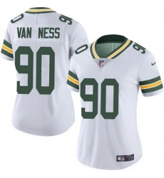 Women Green Bay Packers 90 Lukas Van Ness White Vapor Untouchable Limited Stitched Jersey Women Green Bay Packers 90 Lukas Van Ness White Vapor Untouchable Limited Stitched Jersey