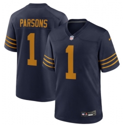 Women Green Bay Packers Micah Parsons #1 Blue Nike F U S E Stitched NFL Jersey