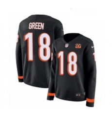 Womens Nike Cincinnati Bengals 18 AJ Green Limited Black Therma Long Sleeve NFL Jersey Womens Nike Cincinnati Bengals 18 AJ Green Limited Black Therma Long Sleeve NFL Jersey