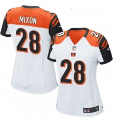 Womens Nike Cincinnati Bengals 28 Joe Mixon Game White NFL Jersey Womens Nike Cincinnati Bengals 28 Joe Mixon Game White NFL Jersey