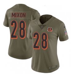 Womens Nike Cincinnati Bengals 28 Joe Mixon Limited Olive 2017 Salute to Service NFL Jersey Womens Nike Cincinnati Bengals 28 Joe Mixon Limited Olive 2017 Salute to Service NFL Jersey