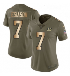 Womens Nike Cincinnati Bengals 7 Boomer Esiason Limited OliveGold 2017 Salute to Service NFL Jersey Womens Nike Cincinnati Bengals 7 Boomer Esiason Limited OliveGold 2017 Salute to Service NFL Jersey