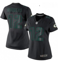 Womens Nike Green Bay Packers 12 Aaron Rodgers Limited Black Impact NFL Jersey Womens Nike Green Bay Packers 12 Aaron Rodgers Limited Black Impact NFL Jersey