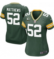 Womens Nike Green Bay Packers 52 Clay Matthews Elite Green Team Color C Patch NFL Jersey Womens Nike Green Bay Packers 52 Clay Matthews Elite Green Team Color C Patch NFL Jersey