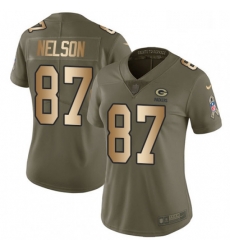 Womens Nike Green Bay Packers 87 Jordy Nelson Limited OliveGold 2017 Salute to Service NFL Jersey Womens Nike Green Bay Packers 87 Jordy Nelson Limited OliveGold 2017 Salute to Service NFL Jersey
