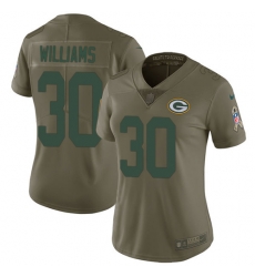 Womens Nike Packers #30 Jamaal Williams Olive Stitched NFL Limited 2017 Salute to Service Jersey Womens Nike Packers #30 Jamaal Williams Olive Stitched NFL Limited 2017 Salute to Service Jersey