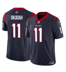 Men Houston Texans 11 Jeff Okudah Navy 2024 F U S E Vapor Untouchable Stitched Football Jersey Men Houston Texans 11 Jeff Okudah Navy 2024 F U S E Vapor Untouchable Stitched Football Jersey