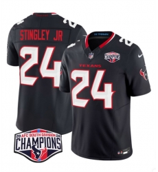 Men Houston Texans 24 Derek Stingley Jr Navy F U S E 2024 AFC South Division Champions Vapor Limited Stitched Football Jersey Men Houston Texans 24 Derek Stingley Jr Navy F U S E 2024 AFC South Division Champions Vapor Limited Stitched Football Jersey
