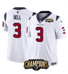 Men Houston Texans 3 Tank Dell White 2023 F U S E AFC South Champions Patch Vapor Untouchable Limited Stitched Football Jersey Men Houston Texans 3 Tank Dell White 2023 F U S E AFC South Champions Patch Vapor Untouchable Limited Stitched Football Jersey
