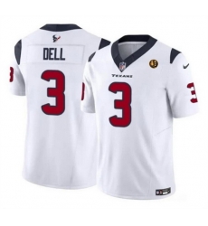 Men Houston Texans 3 Tank Dell White 2023 F U S E With John Madden Patch Vapor Limited Stitched Football Jersey Men Houston Texans 3 Tank Dell White 2023 F U S E With John Madden Patch Vapor Limited Stitched Football Jersey
