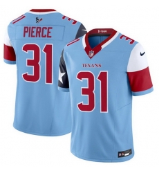 Men Houston Texans 31 Dameon Pierce Blue 2024 F U S E V5 Limited Stitched Football Jersey Men Houston Texans 31 Dameon Pierce Blue 2024 F U S E V5 Limited Stitched Football Jersey