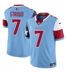Men Houston Texans 7 C J Stroud Blue 2024 F U S E V5 Limited Stitched Football Jersey Men Houston Texans 7 C J Stroud Blue 2024 F U S E V5 Limited Stitched Football Jersey