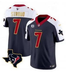 Men Houston Texans 7 C J Stroud Navy White Gold 2024 F U S E With 1 Star C Patch Limited Stitched Jersey Men Houston Texans 7 C J Stroud Navy White Gold 2024 F U S E With 1 Star C Patch Limited Stitched Jersey