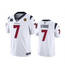 Men Houston Texans 7 C J Stroud White 2023 F U S E With 1 Star C Patch John Madden Patch Vapor Limited Stitched Football Jersey Men Houston Texans 7 C J Stroud White 2023 F U S E With 1 Star C Patch John Madden Patch Vapor Limited Stitched Football Jersey