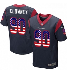 Men Nike Houston Texans 90 Jadeveon Clowney Elite Navy Blue Home USA Flag Fashion NFL Jersey Men Nike Houston Texans 90 Jadeveon Clowney Elite Navy Blue Home USA Flag Fashion NFL Jersey