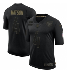 Men's Houston Texans #4 Deshaun Watson Black Nike 2020 Salute To Service Limited Jersey Men's Houston Texans #4 Deshaun Watson Black Nike 2020 Salute To Service Limited Jersey