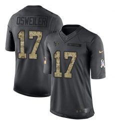 Nike Texans #17 Brock Osweiler Black Mens Stitched NFL Limited 2016 Salute to Service Jersey Nike Texans #17 Brock Osweiler Black Mens Stitched NFL Limited 2016 Salute to Service Jersey