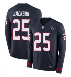 Nike Texans #25 Kareem Jackson Navy Blue Team Color Men Stitched NFL Limited Therma Long Sleeve Jersey Nike Texans #25 Kareem Jackson Navy Blue Team Color Men Stitched NFL Limited Therma Long Sleeve Jersey
