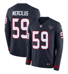 Nike Texans #59 Whitney Mercilus Navy Blue Team Color Men Stitched NFL Limited Therma Long Sleeve Jersey Nike Texans #59 Whitney Mercilus Navy Blue Team Color Men Stitched NFL Limited Therma Long Sleeve Jersey