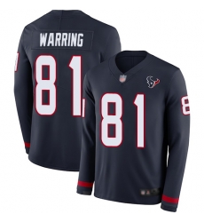 Texans 81 Kahale Warring Navy Blue Team Color Men Stitched Football Limited Therma Long Sleeve Jersey Texans 81 Kahale Warring Navy Blue Team Color Men Stitched Football Limited Therma Long Sleeve Jersey