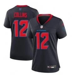 Women Houston Texans 12 Nico Collins Navy 2024 2nd Alternate F U S E Vapor Stitched Jersey Women Houston Texans 12 Nico Collins Navy 2024 2nd Alternate F U S E Vapor Stitched Jersey