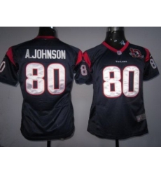 Women Nike Houston Texans #80 Andre Johnson Blue Nike NFL Jerseys W 10th Patch Women Nike Houston Texans #80 Andre Johnson Blue Nike NFL Jerseys W 10th Patch