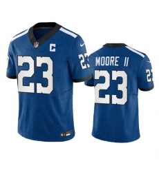 Men Indianapolis Colts 23 Kenny Moore II Royal 2023 F U S E Indiana Nights Limited Stitched Football Jersey Men Indianapolis Colts 23 Kenny Moore II Royal 2023 F U S E Indiana Nights Limited Stitched Football Jersey