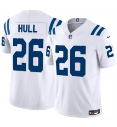 Men Indianapolis Colts 26 Evan Hull White 2024 F U S E Vapor Limited Stitched Football Jersey Men Indianapolis Colts 26 Evan Hull White 2024 F U S E Vapor Limited Stitched Football Jersey