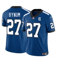 Men Indianapolis Colts 27 Cam Bynum Blue 2025 F U S E Throwback Vapor Limited Stitched Football Jersey Men Indianapolis Colts 27 Cam Bynum Blue 2025 F U S E Throwback Vapor Limited Stitched Football Jersey