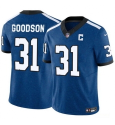Men Indianapolis Colts 31 Tyler Goodson Blue 2024 F U S E Throwback Vapor Limited Stitched Football Jersey Men Indianapolis Colts 31 Tyler Goodson Blue 2024 F U S E Throwback Vapor Limited Stitched Football Jersey