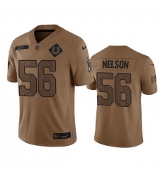 Men Indianapolis Colts 56 Quenton Nelson 2023 Brown Salute To Sertvice Stitched Football Jersey Men Indianapolis Colts 56 Quenton Nelson 2023 Brown Salute To Sertvice Stitched Football Jersey