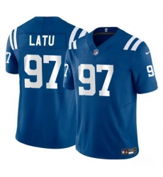Men Indianapolis Colts 97 Laiatu Latu Blue 2024 Draft F U S E Vapor Limited Stitched Football Jersey Men Indianapolis Colts 97 Laiatu Latu Blue 2024 Draft F U S E Vapor Limited Stitched Football Jersey