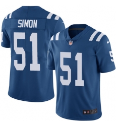 Men Nike Colts #51 John Simon Royal Blue Team Color Stitched NFL Vapor Untouchable Limited Jersey Men Nike Colts #51 John Simon Royal Blue Team Color Stitched NFL Vapor Untouchable Limited Jersey