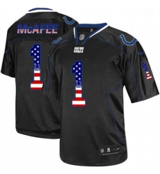 Men Nike Indianapolis Colts 1 Pat McAfee Elite Black USA Flag Fashion NFL Jersey Men Nike Indianapolis Colts 1 Pat McAfee Elite Black USA Flag Fashion NFL Jersey