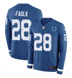 Nike Colts 28 Marshall Faulk Royal Blue Team Color Men s Stitched NFL Limited Therma Long Sleeve Jersey Nike Colts 28 Marshall Faulk Royal Blue Team Color Men s Stitched NFL Limited Therma Long Sleeve Jersey