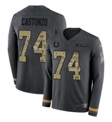 Nike Colts 74 Anthony Castonzo Anthracite Salute to Service Men Stitched NFL Limited Therma Long Sleeve Jersey Nike Colts 74 Anthony Castonzo Anthracite Salute to Service Men Stitched NFL Limited Therma Long Sleeve Jersey