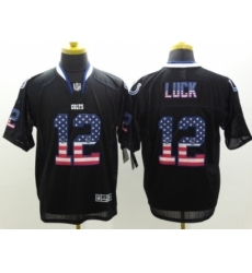 Nike Indianapolis Colts 12 Andrew Luck Black Elite USA Flag Fashion NFL Jersey Nike Indianapolis Colts 12 Andrew Luck Black Elite USA Flag Fashion NFL Jersey