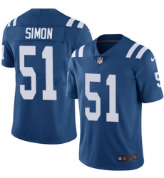 Youth Nike Colts #51 John Simon Royal Blue Stitched NFL Limited Rush Jersey Youth Nike Colts #51 John Simon Royal Blue Stitched NFL Limited Rush Jersey