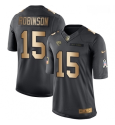 Men Nike Jacksonville Jaguars 15 Allen Robinson Limited BlackGold Salute to Service NFL Jersey Men Nike Jacksonville Jaguars 15 Allen Robinson Limited BlackGold Salute to Service NFL Jersey