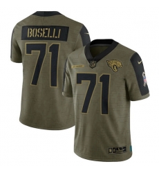 Men's Jacksonville Jaguars Tony Boselli Nike Olive 2021 Salute To Service Retired Player Limited Jersey Men's Jacksonville Jaguars Tony Boselli Nike Olive 2021 Salute To Service Retired Player Limited Jersey